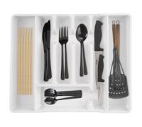 VILDE Range-Couverts Réglable - Plastique blanc durable - extensible de 27,5 à 44 cm - idéal pour la cuisine.