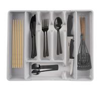 VILDE Range-Couverts Réglable - Plastique gris durable - extensible de 27,5 à 44 cm - idéal pour la cuisine.