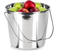 VILDE Seau Inox 12L - Capacité alimentaire - poignée ergonomique - Idéal maison jardin restauration