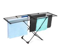 VILDE Séchoir à linge XXL Télescopique 19 m - Métal durable, 30 kg, 8 supports, pliable, roues pour un rangement facile.