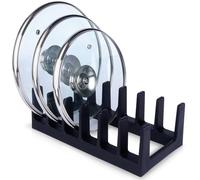 Organisateur de cuisine - Support Couvercles Assiettes Planches - Noir - 28x15x9 cm - Plastique - 6 pièces