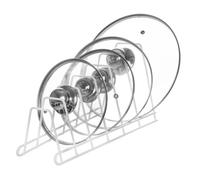 VILDE Support pour Couvercles et Assiettes 34 x 17 x 18,5 cm - Métal blanc - Rangement vertical pour assiettes et couvercles