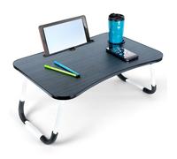 VILDE Table Multifonctionnelle Pliable 61,5 x 40 cm - Idéale pour PC/Tablette - Pieds antidérapants, Espace pour tasse