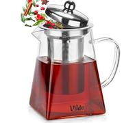 Vilde Théière en verre 730 ml avec infuseur - Système d'infusion - Résistant à la chaleur - Théière pour thé en vrac - Infusion d'herbes - Théière transparente