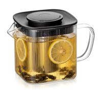 Vilde Théière en verre de 600 ml avec infuseur - Théière en verre borosilicate avec passoire pour thé en vrac et thé aux herbes - Pichet de service pour boissons chaudes et froides - Théière avec