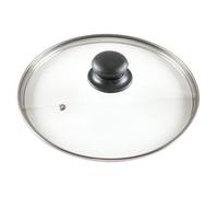 VILDE Universel Couvercle en Verre 24 cm - Bord en Acier Inoxydable - Poignée Pratique - Résistant à 200°C