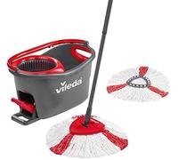 Vileda Turbo EasyWring & Clean Kit Complet serpillère et Seau, Métal, Rouge-Gris, 48,6 x 29,6 cm 158572