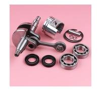 Vilebrequin 37 mm, Piston 8 mm, axe adapté for MS170 017 MS 170, Anneau, circlip, roulement de Vilebrequin, kit de Joint d'huile, pièce de Rechange for tronçonneuse