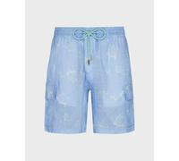 Vilebrequin - Baie Linen Bermuda Shorts - Homme - Shorts - Bleu - Taille: M