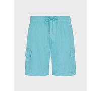 Vilebrequin - Baie Linen Bermuda Shorts - Homme - Shorts - Bleu - Taille: S