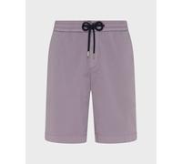 Vilebrequin - Bermuda Taille Élastique En Coton Satin Homme Uni - Bermuda - Bartolo - Violet - Taille M