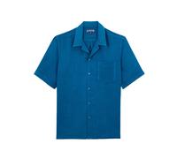 Vilebrequin - Bowling Linen Shirt Solid - Homme - Chemises - Bleu - Taille: M
