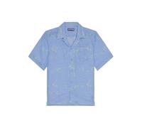Vilebrequin - Linen Bowling Shirt Bubble 3D - Homme - Chemises - Bleu - Taille: XL
