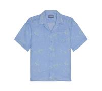 Vilebrequin - Linen Bowling Shirt Bubble 3D - Homme - Chemises - Bleu - Taille: 2XL