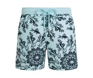 Vilebrequin - Moorea Flocked Coral Mandala Swim Shorts - Homme - Maillots de bain - Bleu - Taille: M