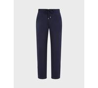 Vilebrequin - Pantalon Homme En Satin De Coton Avec Taille Élastique Uni - Pantalon - Paulo - Bleu - Taille L Regular 250 - 299 26E