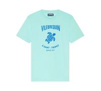 Vilebrequin - T-shirt en coton avec logo Gomy contrasté - Homme - Tops - Bleu - Taille: L