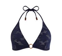 Vilebrequin - Triangle Bikini Top Jacquard Fleur Broderie Anglaise - Femme - Maillots de bain - Bleu - Taille: 38 FR