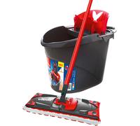 Vileda 132246 Kit complet Ultramat balai à sol avec seau, rouge/gris/noir (1 kit)