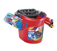 Vileda 138178 balai à franges et balai-éponge Microfibre, Plastique Noir, Bleu et Rouge