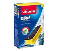 Vileda 141614 Glitzi Jumbo Lot de 3 éponges antibactériennes grattantes pour larges surfaces
