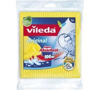 Vileda 142289 éponge Rectangulaire Cellulose, Coton, Fibre Bleu, Rose, Jaune 3 pièce(s) Bleu G