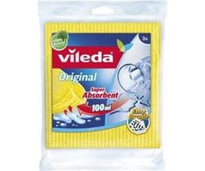 Vileda 142289 éponge Rectangulaire Cellulose, Coton, Fibre Bleu, Rose, Jaune 3 pièce(s) Bleu G