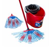 Vileda - 157573 - SuperMocio XL 3 Action Balai a Franges et Seau avec Ensemble de Plus de Recharge, Rouge