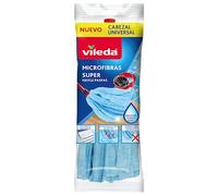 Vileda 167433 Serpillère en microfibre avec bandes et tête universelle, Bleu, Talla unica