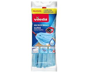 Vileda 167433 Serpillère en microfibre avec bandes et tête universelle, Bleu, Talla unica