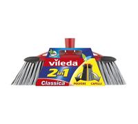 Vileda Balai 2IN1 Classique Rouge Noir Avec Brosses Gris
