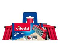 Vileda Balai 3Action – balai caoutchouc intérieur, manche télescopique, PET, 3 types de fibres