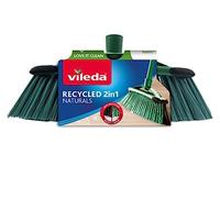 Vileda Balai Recycled 2 en 1, Balai pour intérieur, 85% de matériau recy ibres 100% recy s, Fibres Noires pour poudres Fines, Fibres Vertes pour Poils et Cheveux, fabriqué en Italie, Love It