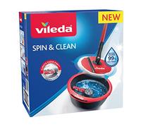 Vileda Balai laveur Spin & Clean Essorage sans effort Chiffon lavable en machine