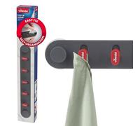 Vileda Barre de crochets adhésifs pour cuisine et salle de bain - 5 crochets extra résistants - Charge maximale 5 kg - Crochets en plastique sans perçage - Idéal pour cuisine, salle de bain et maison