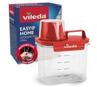 Vileda Boîte à lessive 1100 ml rouge - Rangement pratique pour la lessive en poudre - Avec verre doseur pour un dosage précis - Hermétique et peu encombrant