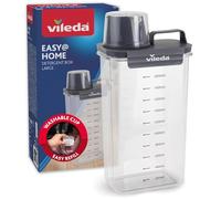 Vileda Boîte à lessive 2300 ml grise avec verre doseur - Grand distributeur de rangement hermétique pour lessive en poudre - Récipient pour buanderie