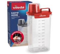 Vileda Boîte à lessive 2300 ml rouge avec verre doseur - Grand distributeur de rangement hermétique pour lessive en poudre - Récipient pour buanderie