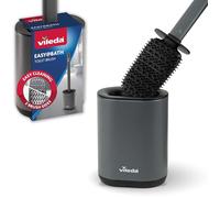 Vileda Brosse WC en Silicone avec tête Flexible et Manche en Acier Inoxydable - Brosse pour Toilettes à Zones de Nettoyage 2-en-1 - Hygiénique, Anti-odeurs, Inoxydable, séchage Rapide