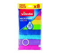Vileda Colors Lavettes microfibres dépoussiérantes et dégraissantes - 8 pièces