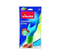 Vileda - Comfort & Care Gants de ménage avec formule hydratante senteur camomille - Taille L - 1 paire
