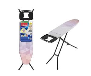 Vileda Diamond Table à Repasser pour centrales Vapeur, Surface de Repassage 120 x 38 cm, revêtement en Titane, Hauteur réglable, Armature Stable, certifiée TÜV, Garantie 3 Ans, Eco-Pack