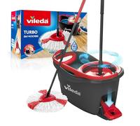 Vileda Easy Wring & Clean Turbo Balai à Frange Seau à Pédale Set Complet, 2,1kg 1 Unité (Lot de 1) Gris/Rouge