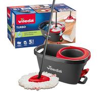 Vileda Ensemble Balai et Seau pour Les sols Turbo avec essoreur actionné par pédale | Manche télescopique 65-131 cm | Tête de Balai en Microfibre | Nettoyage en Profondeur avec Un Minimum d’Efforts