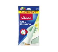 Vileda Extra Sensation Gants Extra sensibles et molletonnés à l'intérieur en Coton 0W Taille S