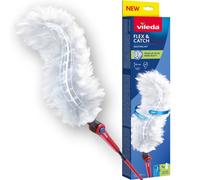 Vileda Balai dépoussiérant Flex & Catch – Manche télescopique 93 cm, 1 recharge incluse, Nettoyage 360°