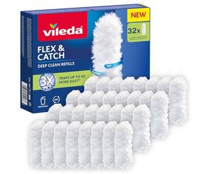 Vileda Flex&Catch recharges plumeau, Deep Clean Refills, Capture Jusqu’à 3X Plus de poussière Qu’Un plumeau Classique