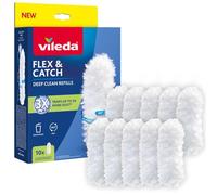 VILEDA FLEX & CATCH REFILLS Lot de 10 pièces de rechange pour outil de dépoussiérage Flex & Catch, pièces de rechange en microfibre douce, nettoyage à 360 °