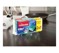 Vileda Glitzi Pur Active - 3 éponges spéciales casseroles et vaisselle