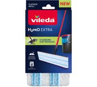 Vileda Recharge pour Balai à Plat H2PrO - Puissance en Microfibre - Élimination de la saleté Tenace - Fixation Facile au Cadre - Lavable en Machine - Serpillière Durable pour Tous Les sols durs